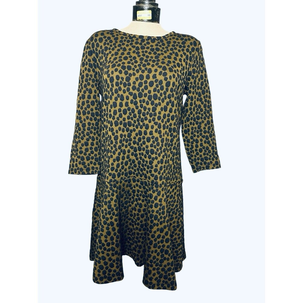 Ann Taylor Loft Women’s Jacquard Leopard Print Fall Classic‎ Brown Medium Dress